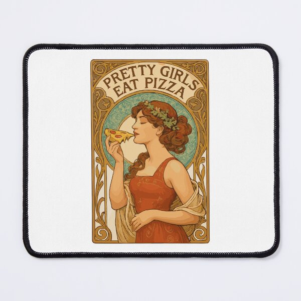 Item preview, Pizza pretty girl Art Nouveau saying gift designed and sold by Pineapple-Tree.