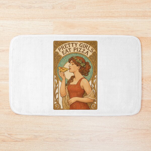 Item preview, Pizza pretty girl Art Nouveau saying gift designed and sold by Pineapple-Tree.