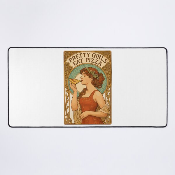 Item preview, Pizza pretty girl Art Nouveau saying gift designed and sold by Pineapple-Tree.