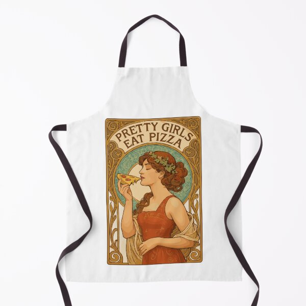 Item preview, Pizza pretty girl Art Nouveau saying gift designed and sold by Pineapple-Tree.