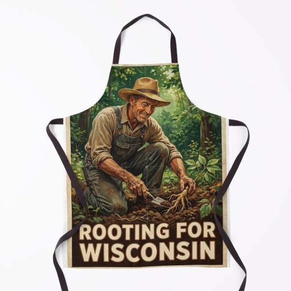 Item preview, Rooting for Wisconsin Ginseng Harvest Poster designed and sold by Cozy-Old-Pub.