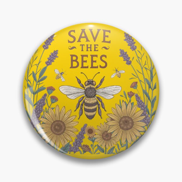 Item preview, Save the Bees – Vintage Floral Botanical Bee Illustration designed and sold by A1MarketDesigne.