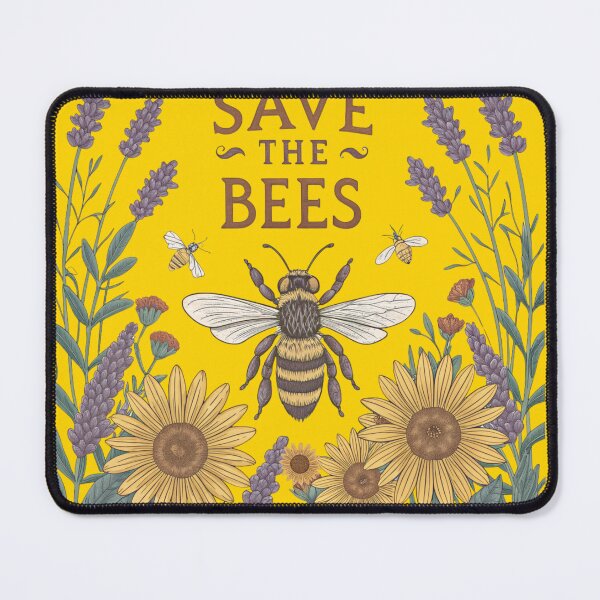 Item preview, Save the Bees – Vintage Floral Botanical Bee Illustration designed and sold by A1MarketDesigne.