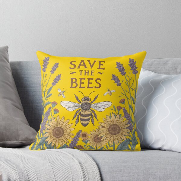 Item preview, Save the Bees – Vintage Floral Botanical Bee Illustration designed and sold by A1MarketDesigne.