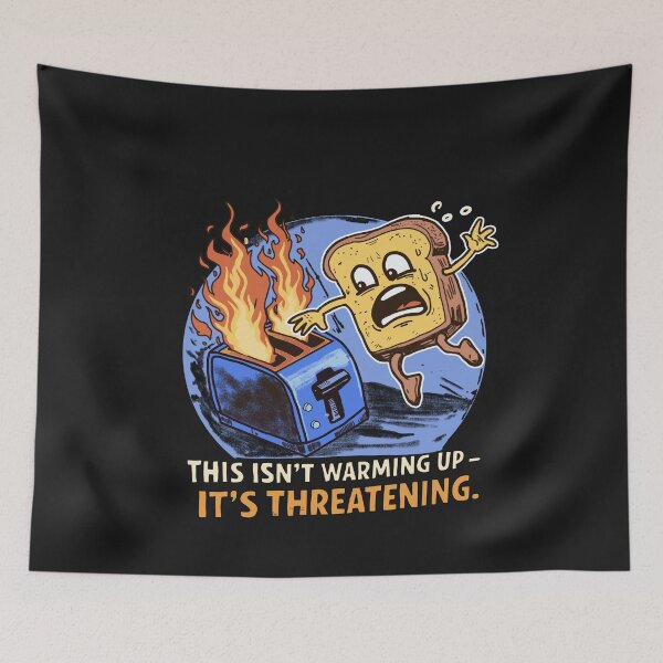 Item preview, Funny Bread Toast on Fire Illustration  designed and sold by Popstudio85.
