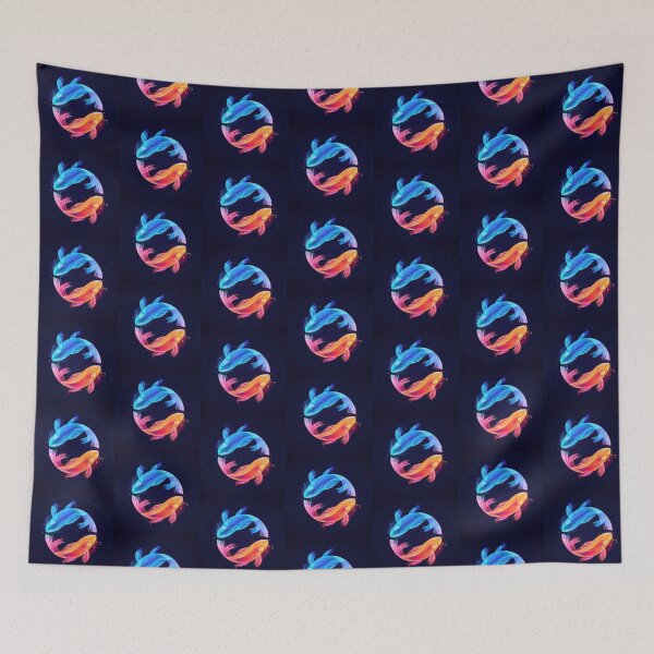 Item preview, Drawing of  two  glowing fish in balance  designed and sold by NivyasArtistry.