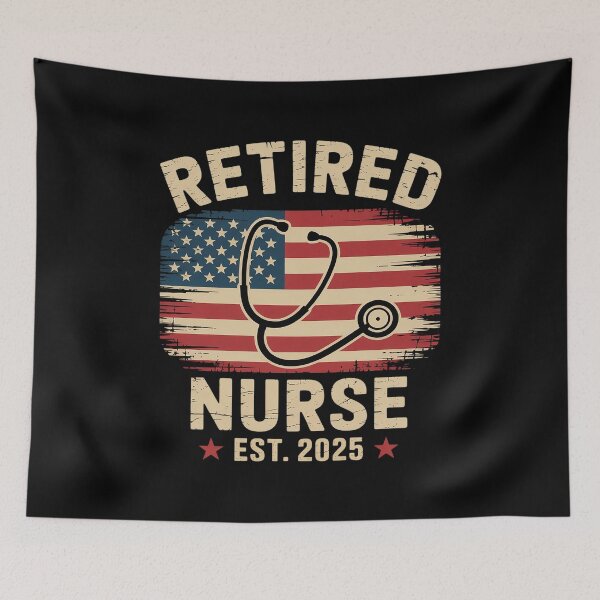 Item preview, Retired Nurse Est 2025 American Nurse USA Flag  designed and sold by MyzoToyota.