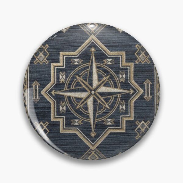 Item preview, Vintage Moroccan & Nautical Compass Rose Area Rug Pattern designed and sold by designwiss.