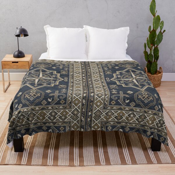 Item preview, Vintage Moroccan & Nautical Compass Rose Area Rug Pattern designed and sold by designwiss.