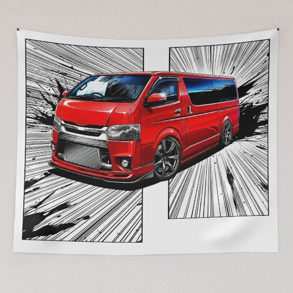 Item preview, HIACE Red Custom Van - JDM Manga Style designed and sold by AKIHABARAMOTORS.