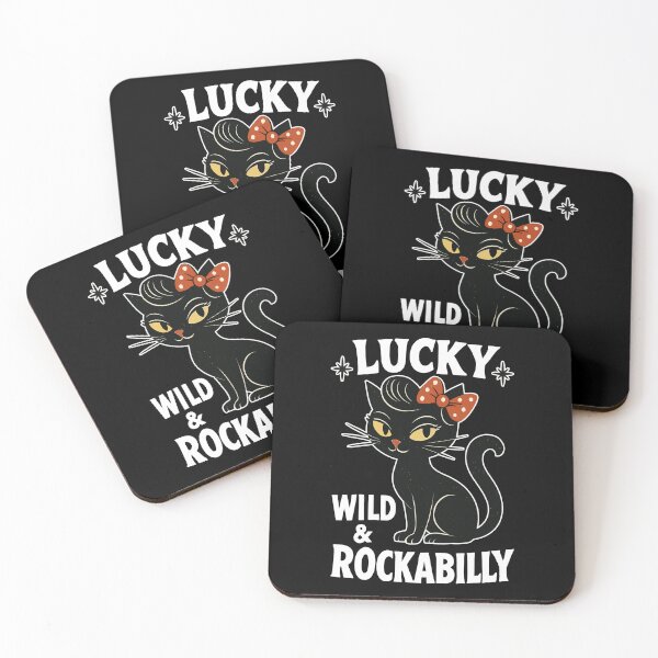 Item preview, Rockabilly black cat happy wild gift designed and sold by Pineapple-Tree.