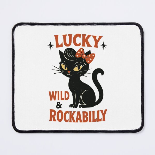 Item preview, Rockabilly black cat happy wild gift designed and sold by Pineapple-Tree.