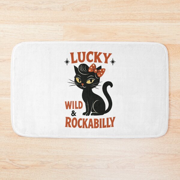 Item preview, Rockabilly black cat happy wild gift designed and sold by Pineapple-Tree.