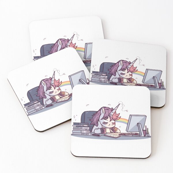Item preview, Funny Office Burnout Unicorn - Tired Corporate Aesthetic Meme designed and sold by QuikFun.