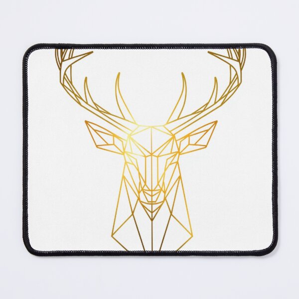 Item preview, Golden Geometric Deer Head Line Art designed and sold by Wonderful Designs.