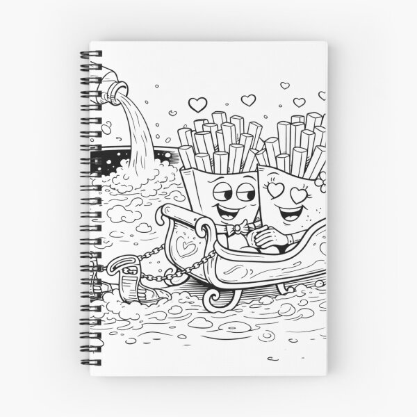 Item preview, Fries in Love – Cute Frying Pan Romance Line Art designed and sold by ComedyInkFactor.