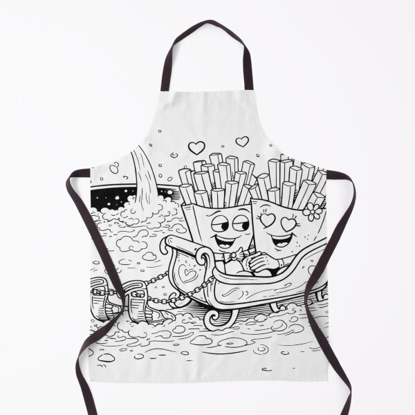 Item preview, Fries in Love – Cute Frying Pan Romance Line Art designed and sold by ComedyInkFactor.