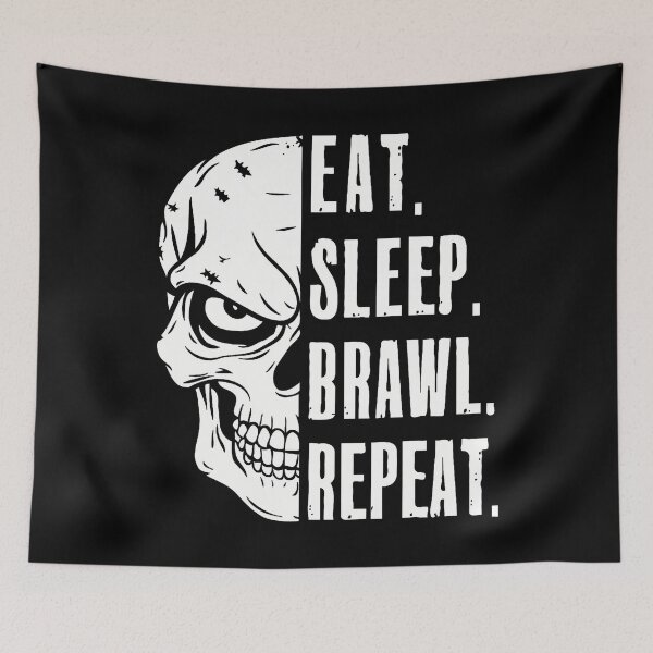 Item preview, Eat Sleep Brawl Repeat Funny Video Gamer Gaming designed and sold by charitashmoqs.
