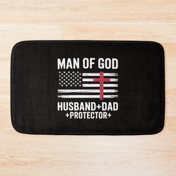 Item preview, Man of God Husband Dad Protector Religious Cross Fathers Day designed and sold by margaridroso.