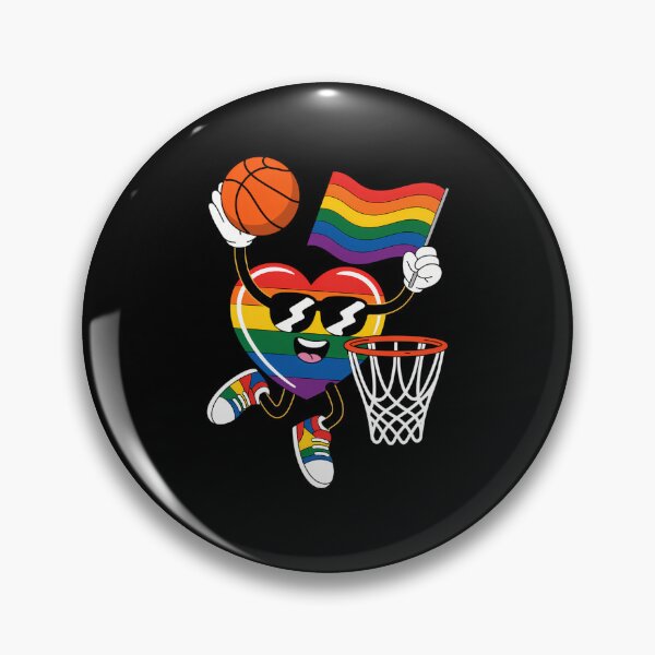 Item preview, Gay Pride Month Basketball Heart LGBTQ Ally Rainbow designed and sold by gourpmerzihd.