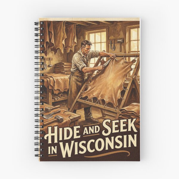 Item preview, Vintage Wisconsin Tannery Art Hide and Seek Leather Poster designed and sold by Cozy-Old-Pub.