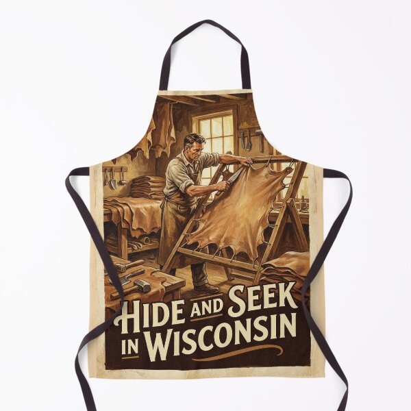 Item preview, Vintage Wisconsin Tannery Art Hide and Seek Leather Poster designed and sold by Cozy-Old-Pub.