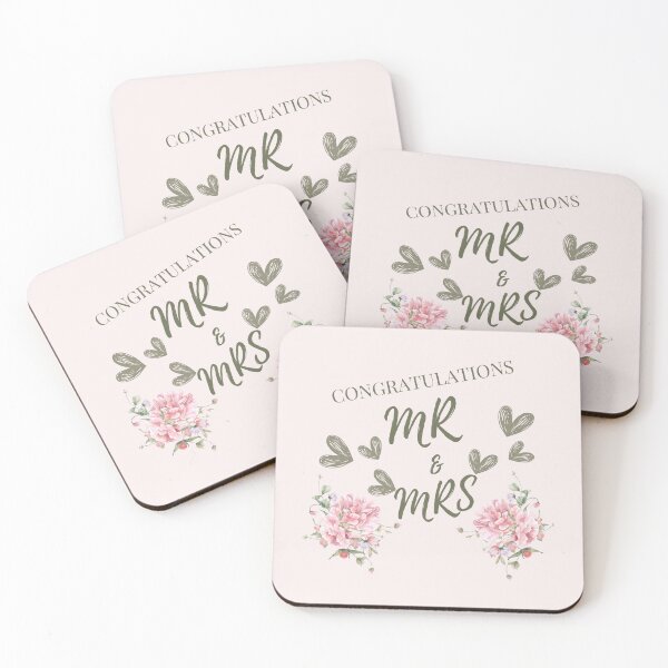 Item preview, Elegant Floral Mr & Mrs Wedding Congratulations Card designed and sold by LILY ROSE.