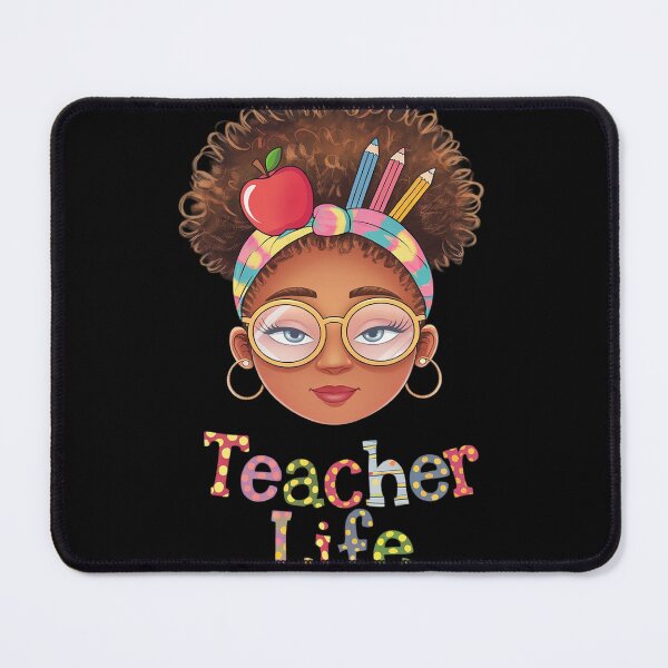 Item preview, Teacher Life Messy Bun Afro African American Back To School designed and sold by InspiredFoul.