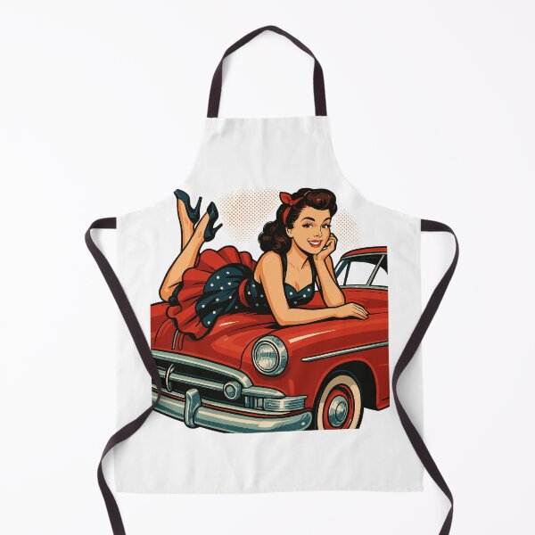 Item preview, Rockabilly vintage car, red, pin-up girl gift designed and sold by Pineapple-Tree.