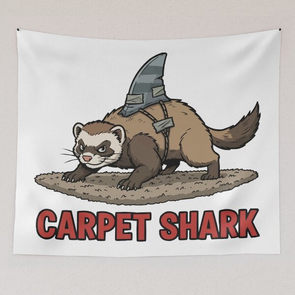 Item preview, Beware of Carpet Shark - Ferret Biting Toes designed and sold by Petzzz.