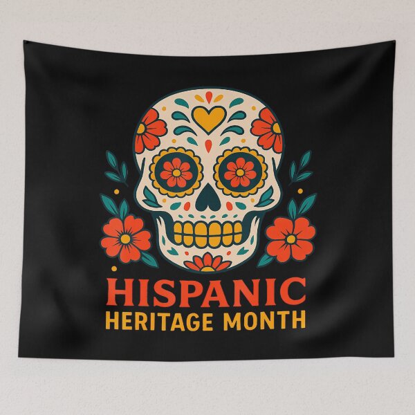Item preview, Hispanic Heritage Month Skull Latino Flags Countries Women designed and sold by charitashmoqs.