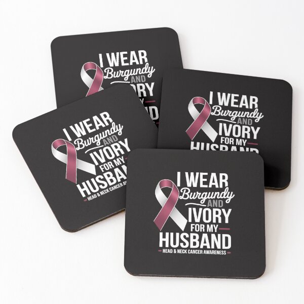 Item preview, I Wear Burgundy & Ivory For My Husband Head & Neck Cancer designed and sold by margaridroso.