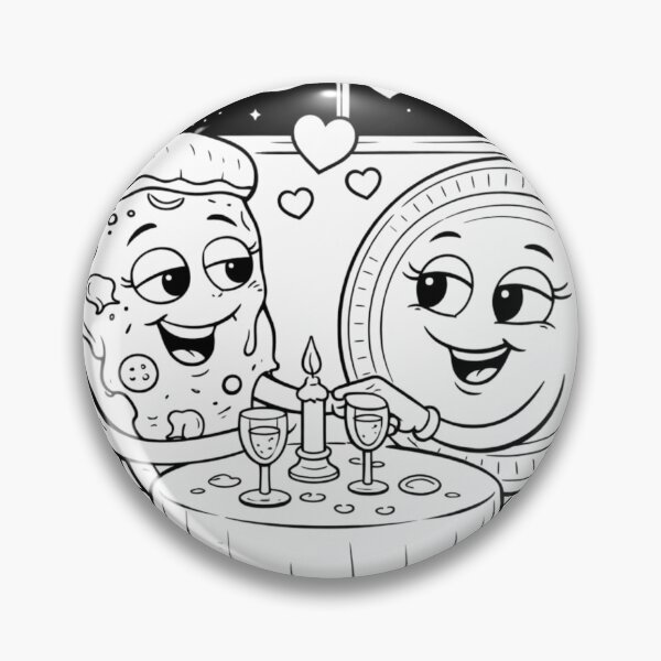 Item preview, Pizza Date Night – Cute Food Love Line Art designed and sold by ComedyInkFactor.