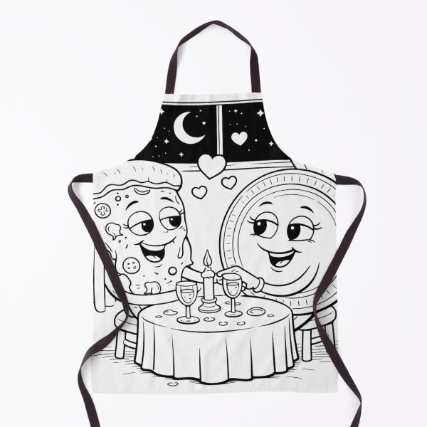 Item preview, Pizza Date Night – Cute Food Love Line Art designed and sold by ComedyInkFactor.