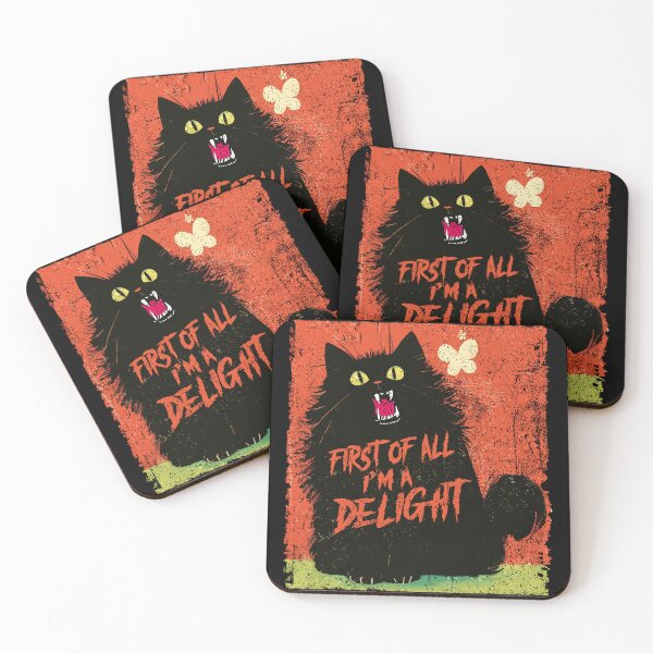 Item preview, First Of All I'm A Delight Sarcastic Angry Black Cat designed and sold by BlightedArt.