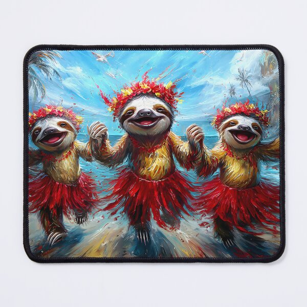 Item preview, Sloths Dancing in Tropical Paradise with Floral Garlands designed and sold by Artessie.