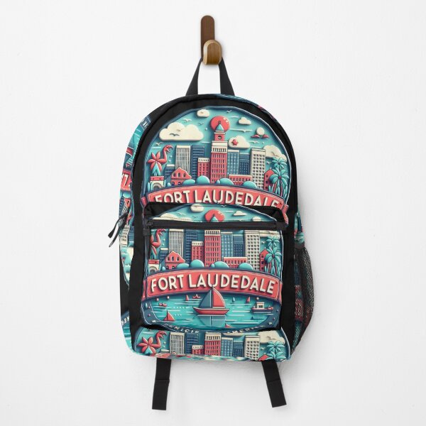 Item preview, Fort Lauderdale USA – Cute 3D Waterfront City Label | Venice of America Illustration, designed and sold by PaintMeWorld.