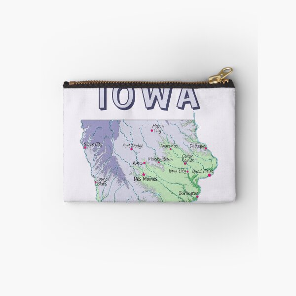 Item preview, Vintage Iowa State Map - Artistic Cities & Topography Illustration designed and sold by mashmosh.
