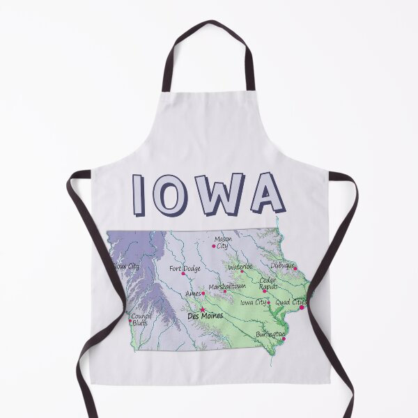 Item preview, Vintage Iowa State Map - Artistic Cities & Topography Illustration designed and sold by mashmosh.