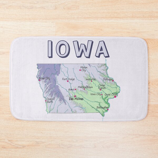 Item preview, Vintage Iowa State Map - Artistic Cities & Topography Illustration designed and sold by mashmosh.