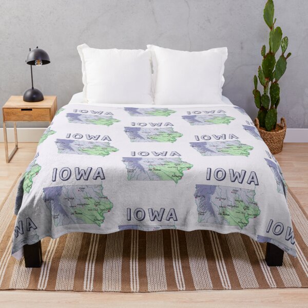 Item preview, Vintage Iowa State Map - Artistic Cities & Topography Illustration designed and sold by mashmosh.