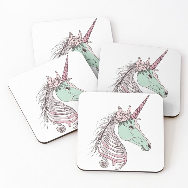 Item preview, Pastel Goth Skeleton Unicorn - Creepy Cute Aesthetic Goth Art designed and sold by QuikFun.