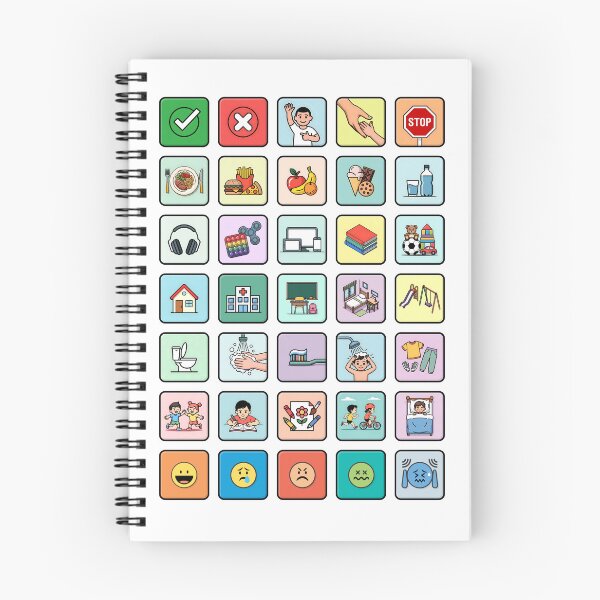 Item preview, Autism Wearable AAC Pointing Communication Board - No Text Pictograms Symbols Icons Chart - Daily Needs Emotions Routines - Non Verbal Speech Apraxia Neurodiversity Awareness Empowerment (White) designed and sold by Autism in Focus.