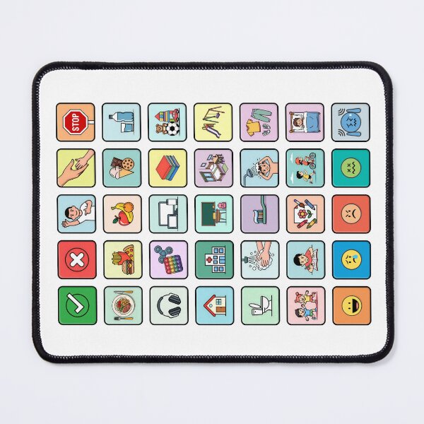 Item preview, Autism Wearable AAC Pointing Communication Board - No Text Pictograms Symbols Icons Chart - Daily Needs Emotions Routines - Non Verbal Speech Apraxia Neurodiversity Awareness Empowerment (White) designed and sold by Autism in Focus.