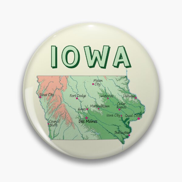Item preview, Iowa State Map - Cities and Rivers Illustration designed and sold by mashmosh.