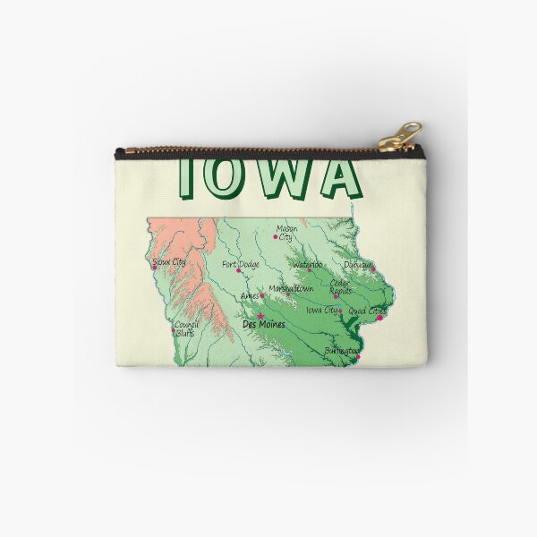 Item preview, Iowa State Map - Cities and Rivers Illustration designed and sold by mashmosh.
