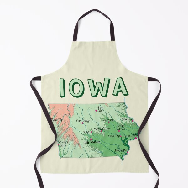 Item preview, Iowa State Map - Cities and Rivers Illustration designed and sold by mashmosh.