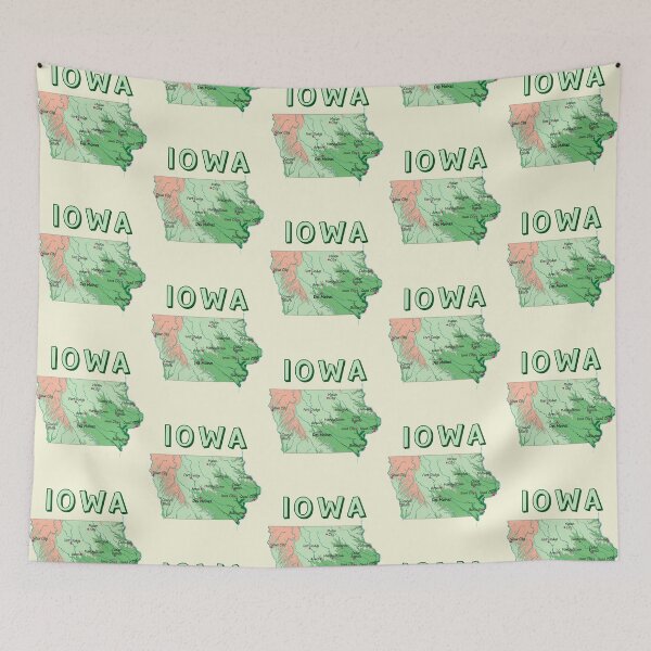 Item preview, Iowa State Map - Cities and Rivers Illustration designed and sold by mashmosh.