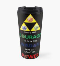 Legend of Zelda Triforce with Goddess Symbols (white text for dark tops/hoodies) Travel Mug