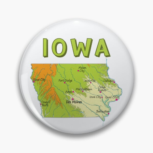 Item preview, Iowa State Map - Illustrated Topographic Cities Design designed and sold by mashmosh.